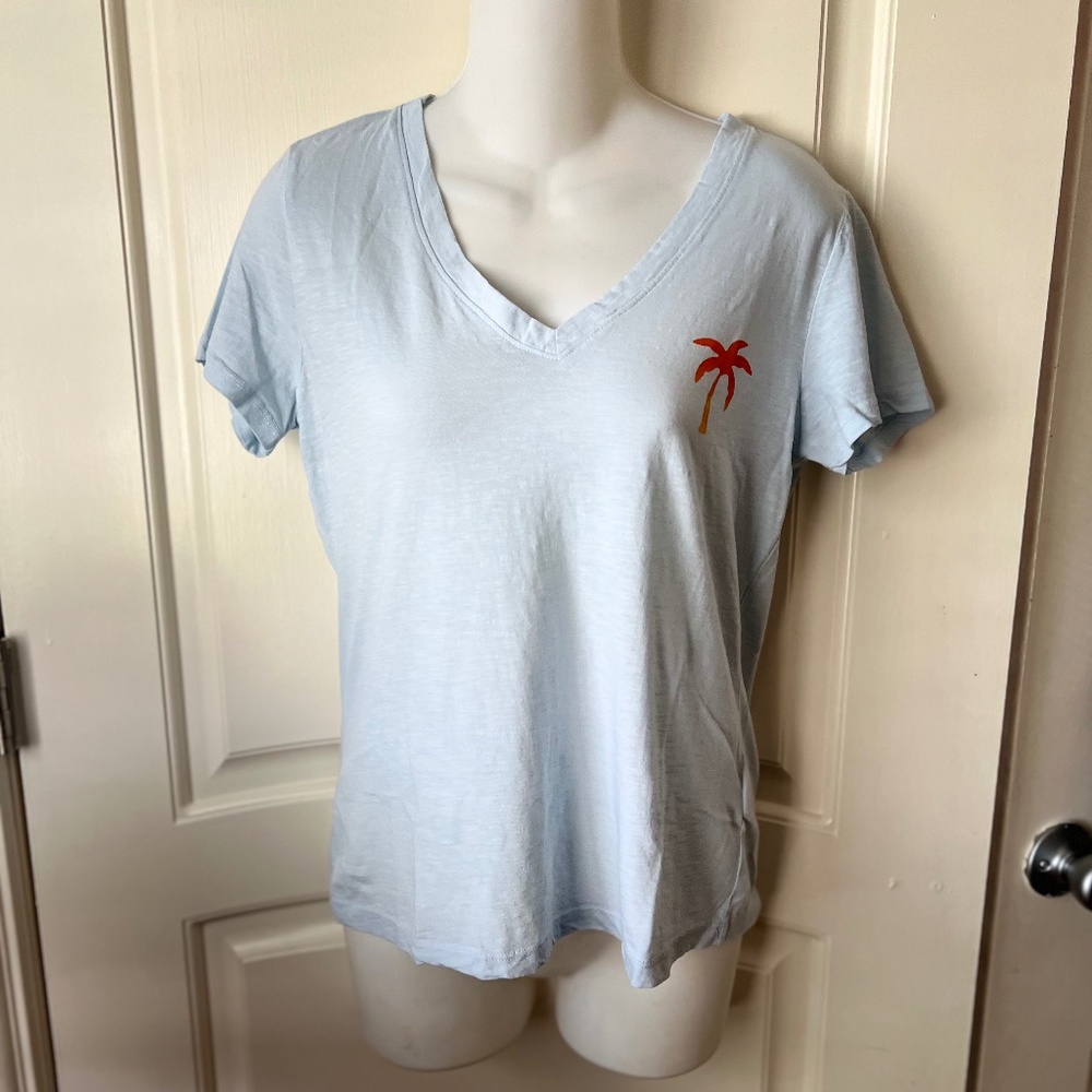 Anthropologie by Sundry Deep-V Neck Palm Tree Graphic Tee